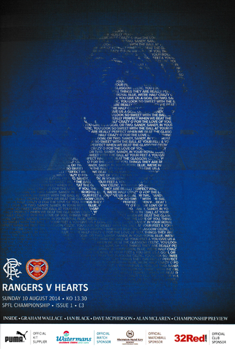 Rangers v Heart of Midlothian - League - 10.08.14