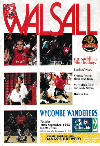 Walsall v Wycombe Wanderers - League - 10.09.96