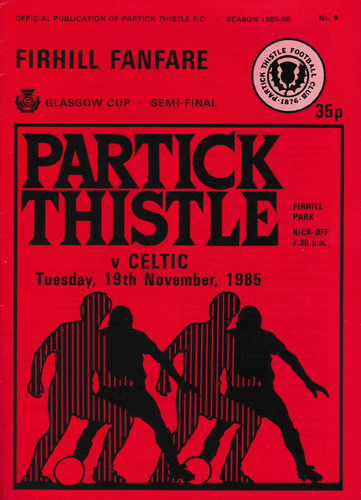 Partick Thistle v Celtic - Glasgow Cup - 19.11.85