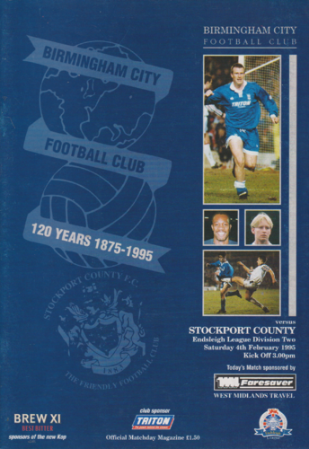 Birmingham City v Stockport County - League - 04.02.95