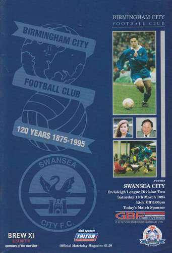 Birmingham City v Swansea City - League - 11.03.95