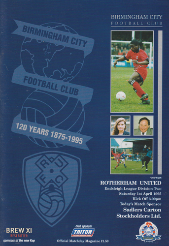 Birmingham City v Rotherham United - League - 01.04.95
