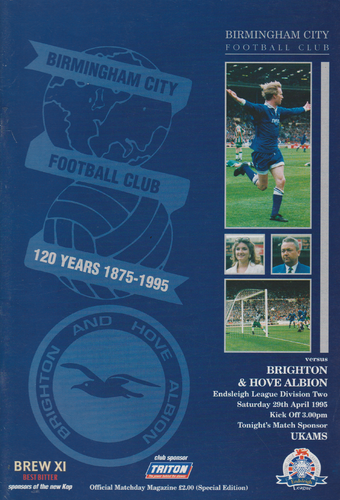 Birmingham City v Brighton & Hove Albion - League - 29.04.95