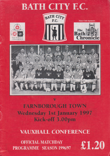 Bath City v Farnborough Town - League - 01.01.97