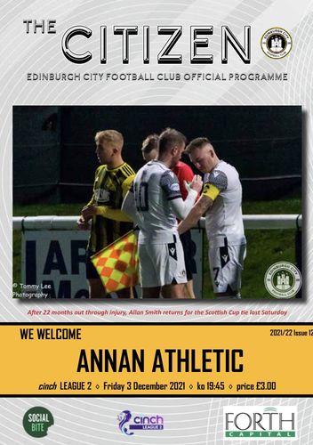 Edinburgh City v Annan Athletic - League - 03.12.21