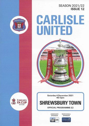 Carlisle United v Shrewsbury Town - FA Cup - 04.12.21