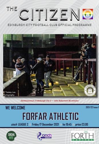 Edinburgh City v Forfar Athletic - League - 17.12.21