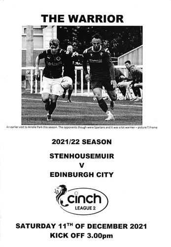 Stenhousemuir v Edinburgh City - League - 11.12.21