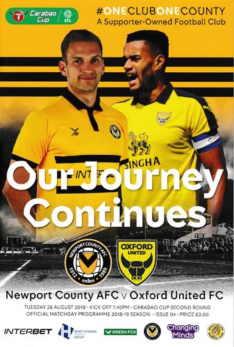 Newport County v Oxford United - Carabao Cup - 28.08.18