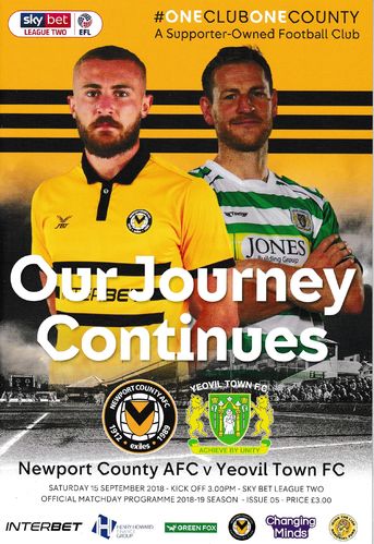 Newport County v Yeovil Town - League - 15.09.18