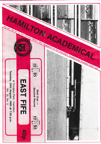 Hamilton Academical v East Fife - Skol Cup - 20.08.85