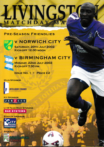 Livingston v Norwich City / Birmingham City - Friendly - 20.07.02 / 22.07.02