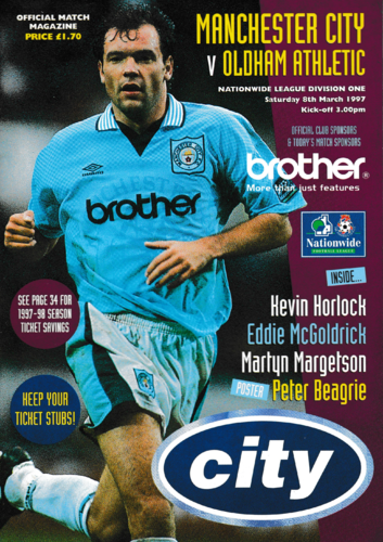 Manchester City v Oldham Athletic - League - 08.03.97