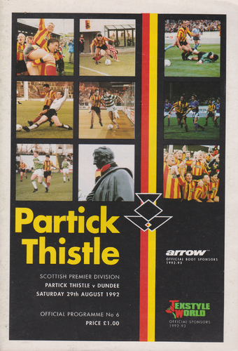 Partick Thistle v Dundee - League - 29.08.92