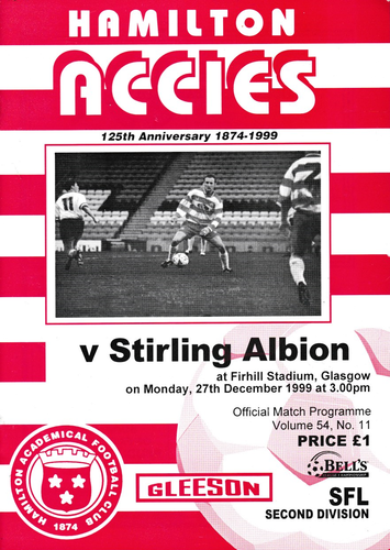 Hamilton Academical v Stirling Albion - League - 27.12.99